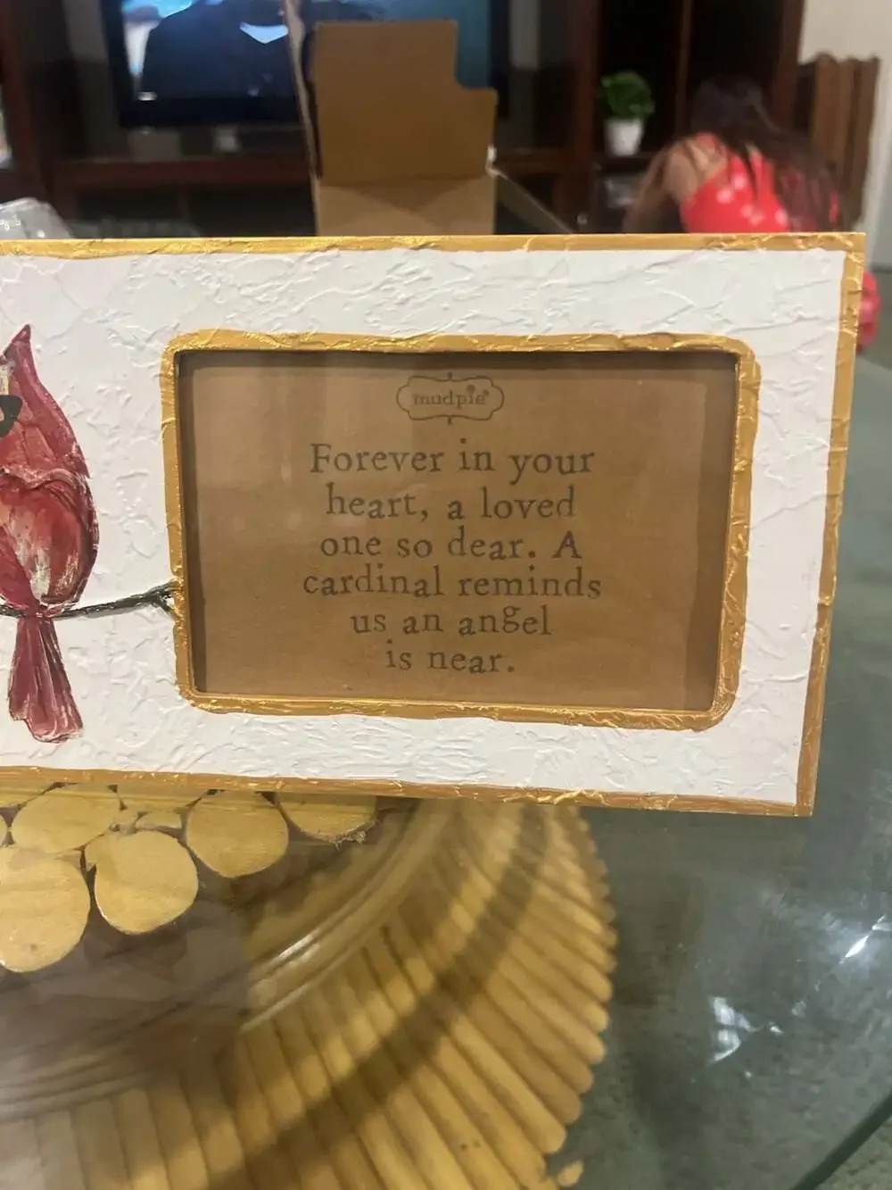 Mud Pie Cardinal Memorial Sentiment Frame